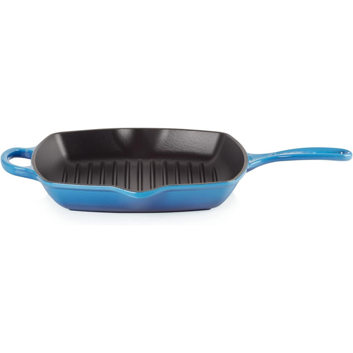 Чавунна гриль-сковорода Le Creuset Signature 26 см квадратна, для всіх типів плит, індукція, 2,86 кг, колір Azure
