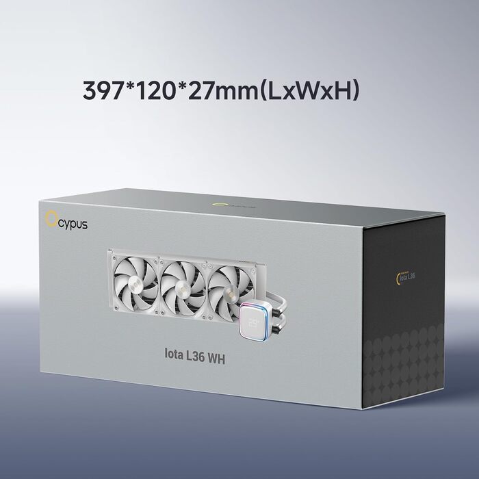 AIO водяне охолодження ПК з цифровою дисплеєм, 360 мм, для AMD AM4/AM5 та Intel LGA 115X/1200/1700/1851 (Iota L36 WH)