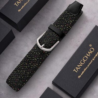 Жіночий/Чоловічий тканинний ремінь Tangchao з еластичною плетінням, 3.3 см, довжина 90-135 см (білий, зоряне небо, 130 см)