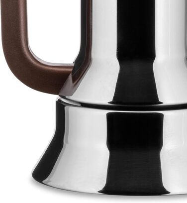 Alessi 9090/6 Espresso Machine, 6 Cups, for Induction, Stainless Steel, Silver, 15.5 x 13.5 x 27 cm, 15.5 x 13.5 x 27 cm, Single