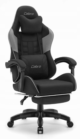 Ігрове крісло Cabro C501, чорно-сіре, тканина