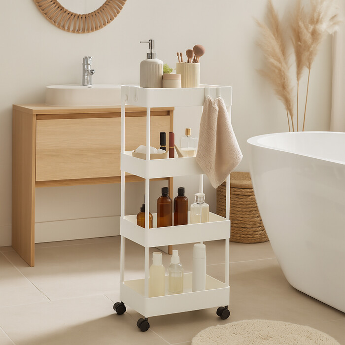 Relaxdays Rolling Cart with 4 Levels