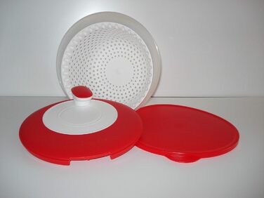 Сушарка для салату Tupperware 3,8 л червоно-біла, салат-карусель