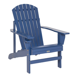 Крісло Adirondack Outsunny з підстаканником, масивне дерево, 97 x 72,5 x 93 см, синє крісло для балкону, саду та тераси