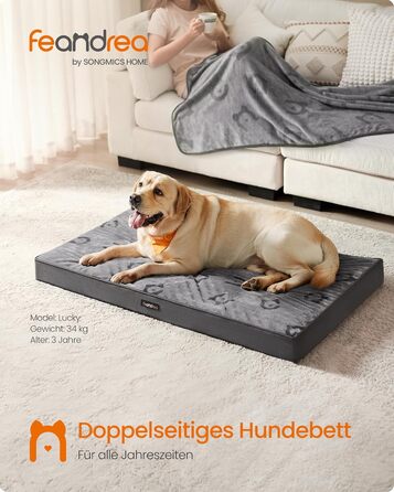 Крізь для собак Feandrea, розмір M, 76 x 51 x 8 см, водовідштовхувальний, знімний килимок, сірий, для маленьких та мініатюрних собак