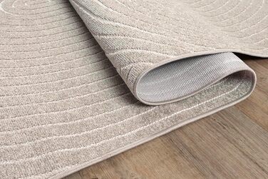 Килим Santo Plus для вітальні та спальні: якісний, легкий у догляді, довговічний, сучасний дизайн, підходить для вулиці, кремовий (300 x 400 см)