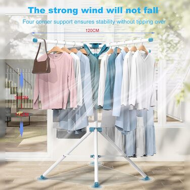 Стійка для сушіння білизни Standtrockner - розкладний сушильний стійка для одягу на балкон, в кімнату, на вулицю, біла