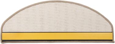 Casa Pura килимок для сходів 15 шт. | Антиковзкий, з м'яким ворсом, 65 x 23,5 x 1,3 см, Бежевий | Килимок для сходів, напівкруглий, 15 шт.