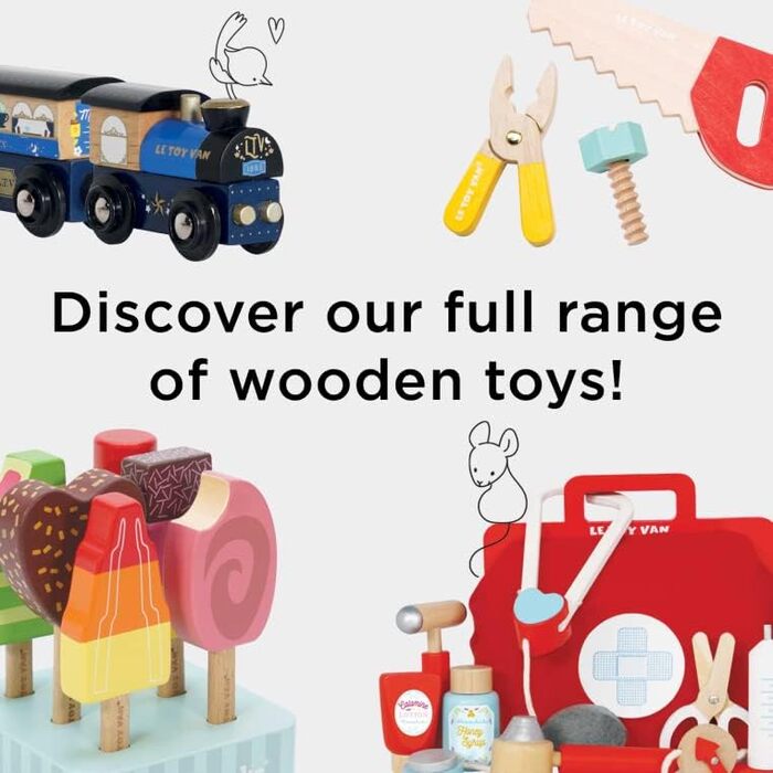 Le Toy Van Велика дерев'яна іграшкова скриня для дітей, 68x43x53 см, безпечні петлі, до 50 кг, навчальна, стиль Монтессорі, від 3 років