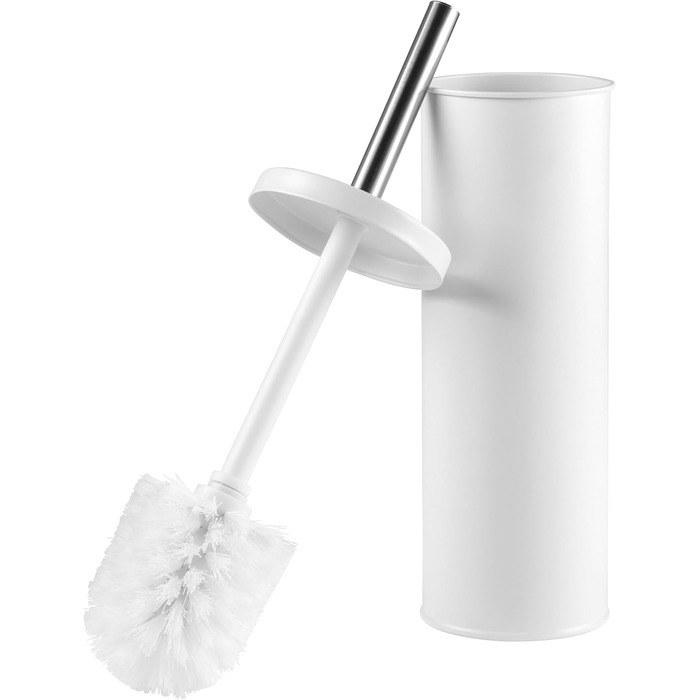 Набір для чищення унітазу Beldray LA059451WHTFEU7 з тримачем – щітка для унітазу з жорсткою щетиною, гігієнічний тримач з кришкою, білий