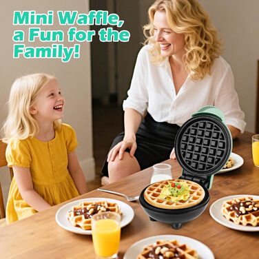 Вафельниця Mini Belgische ø 10 см, 220V, 350W - Класична, зелена