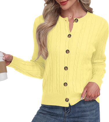 Жіночий в'язаний кардиган GRECEREE з V-подібним вирізом та кишенями (сірий, M)