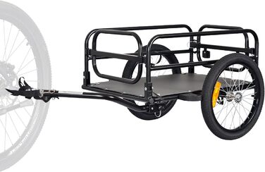 Складаний вантажний причіп Tiggo для велосипеда. Об'єм 70 літрів, вантажопідйомність 40 кг. Розміри платформи: 67 x 46 x 25 см