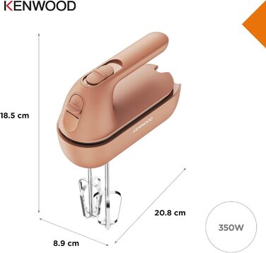 Міксер ручний Kenwood QuickMix Go HMP40.000GY (350W, червоний) з кейсом, вінчиком та гаком для тіста