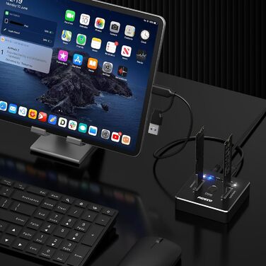 Док-станція для SSD FIDECO M.2 NVMe SATA, USB 3.2 Gen 2 (20Gbps), алюмінієвий корпус, підтримка клонування, UASP, TRIM