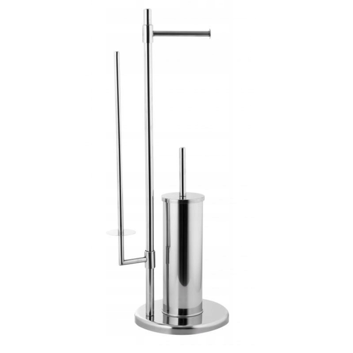 Підставка для туалетного паперу Estiva срiбний металевий freestanding з ершиком для унітаза