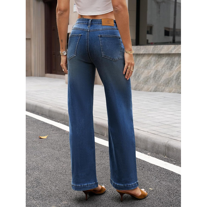 Джинси жіночі Cicy Bell Baggy висока талія, широкі штанини, темно-синій деним, з кишенями, розмір 36