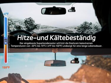 Відеореєстратор Pelsee P1 Duo 4K з двома камерами (передня та задня), Wi-Fi 5G, 64GB, IPS дисплей 1.5