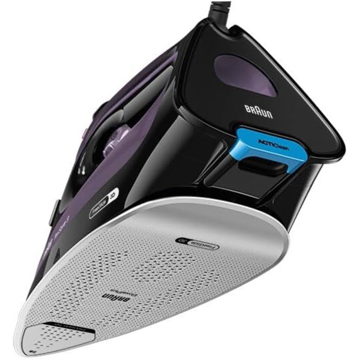 Праска з парою Braun TexStyle 9 SI9661VI з технологією FreeGlide 3D, вертикальна праска, функція Anti-Tropf, резервуар 330 мл, 260 г/хв, 3200 Вт, фіолетовий колір