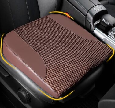 Подушка для автосидіння з Memory Foam для полегшення болю в куприку та попереку. Підходить для авто, вантажівки, офісу, інвалідного візка. Шкіра та сітка 4D (Колір: Коричневий)