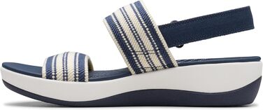 Сандалі Clarks Arla Stroll для дівчаток (36.5 EU, широка колодка, темно-синій з малюнком)