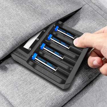 Зарядний пристрій для акумуляторів 18650 з LCD дисплеєм, 12 слотів, універсальний, підходить для 26650, 16340, 14500, 18350, 18500 AA AAA (тільки зарядний пристрій)