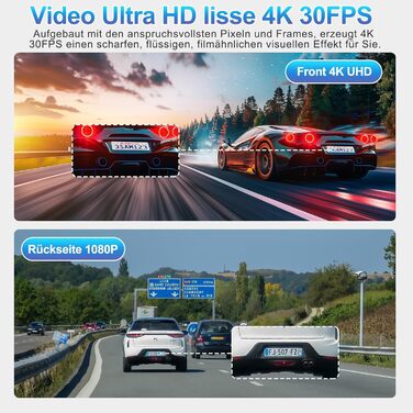 Відеореєстратор SIGRILL 4K/2K/1080p з Wi-Fi, двокамерний, з SD-картою 64GB, нічне бачення, кут огляду 170°, G-сенсор, паркувальний режим, Loop-запис, підтримка до 256GB