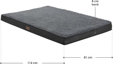 Ортопедичне ліжко для собак Juskys Milow, 76x51 см, сіре - м'яке та стабільне, знімний та пральний чохол - подушка для собак, килимок для маленьких собак
