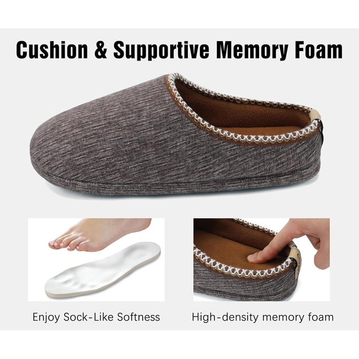 Чоловічі пантолетки COFACE з м'якою піною Memory Foam, зручні шльопанці для дому та вулиці (колір кавовий, 46 EU)