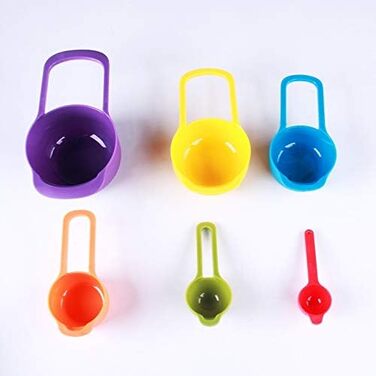 6-Piece/Set Measuring Spoons, Cups, Plastic Measuring Spoons, Scoop with Scale for Cooking, Measuring Spoons, Measuring Cups, Accurate Measurement
