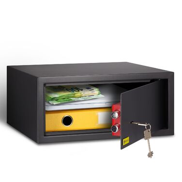 Сейф Homesafe HV15K з ключовим замком, вугільно-чорний сатиновий (20x44.2x38 см)