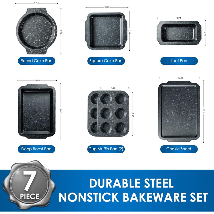Набір форм для випічки RIOVARM Granit Antihaft 7 шт. - Форми для кексів, хліба, пирогів