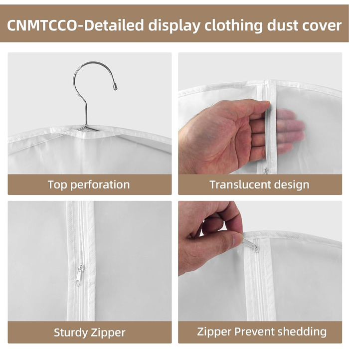 Набір мішко-органайзерів для одягу CNMTCCO, 6 шт., 60x100 см, прозорі, захист від пилу та вологи