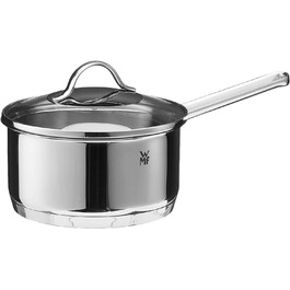 Каструля WMF Provence Plus 16 см з кришкою з термостійкого скла, 1,4 л, з нержавіючої сталі Cromargan, без покриття, для приготування на індукційних плитах, сумісна з духовкою