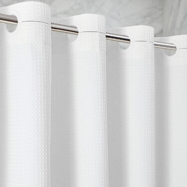 Водонепроникна штора для душу з вафельного текстилю 180x190 см, 260 GSM, біла. Преміум якість, анти-грибок, 10 петель, стиль готелю/SPA, машинне прання