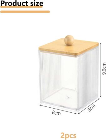 Набір для зберігання ватних паличок та дисків, чорний, акрил/бамбук, 3 шт.