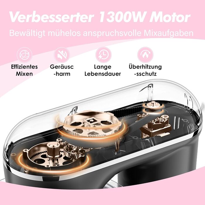 Кухонний комбайн Kitchen in the box: 6 л, 1300 Вт, 10+ швидкостей, з набором насадок (крюк, віночок, гак)