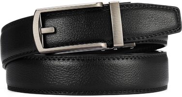 Чоловічий шкіряний ремінь CHAOREN з автоматичною пряжкою, 32 мм, для бізнесу та офіційних заходів, без петель, чорний, розмір 100-110 см