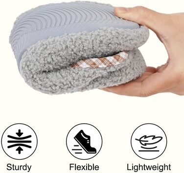 OFFCUP Теплі жіночі халати з меморі-піни: зимові халати, халати з бавовни, халати з плюшу, сірі, 37-38 розмір