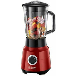 Russell Hobbs Stand Mixer [1.5L Glass Jar] Desire Red (powerful 0.9HP motor, pulse/ice-crush function, stainless steel blades, BPA-free mixer, electric chopper, smoothie maker) 24720-56 Glass Stand Mixer