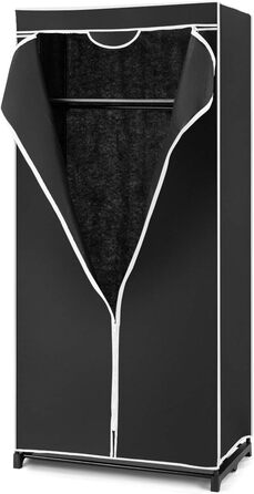 RELAX4LIFE Wardrobe with Metal Frame, Fabric Closet with Large Storage Space, Folding Wardrobe with Cover, Textile Closet with Non-Slip Feet, Folding Clothes Closet Fabric Closet (Black)