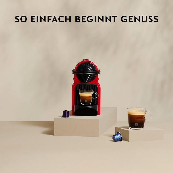 Кавомашина Nespresso Krups Inissia XN1001, білий колір, компактна, з регулюванням об'єму кави, автоматичний викид капсул, об'єм резервуару 0.7 л