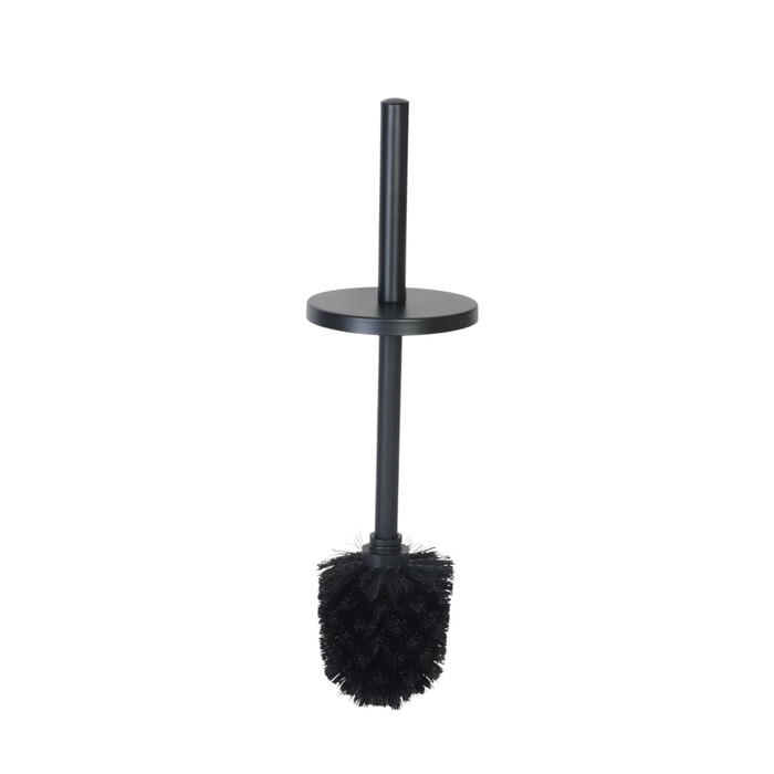 Relaxdays 2-in-1 Black Bamboo Toilet Set