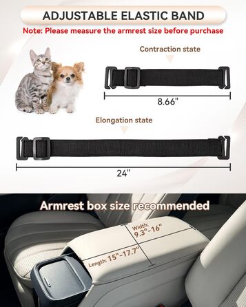 Автомобільний сидіння для собак PETSFIT - чорний/світло-коричневий, до 5 кг, з захисними гачками