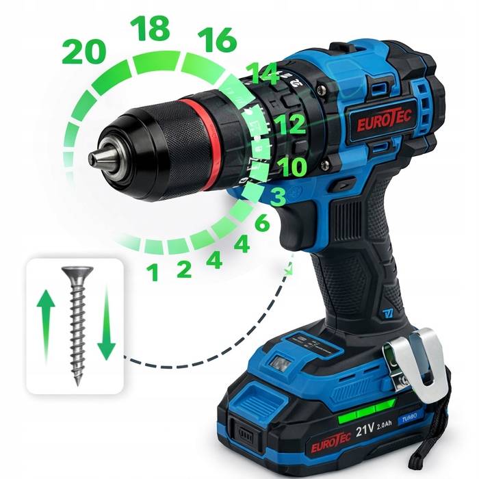 Акумуляторний шурупокрут Eurotec 21 V EUCDSU013