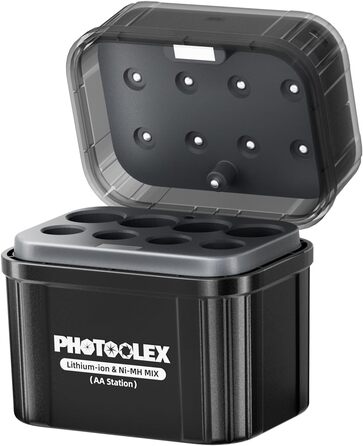 Акумулятори AA перезаряджувані (3000мВт·год, 1.5V) та NiMH акумулятори AA (2700мАг, 1.2V) з гібридним зарядним пристроєм (4 шт.) + бокс для зберігання