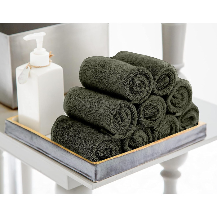 Набір фланелевих рушників для обличчя Utopia Towels, 100% бавовна, гігроскопічні та м'які рушники для вмивання, сірі, 24 шт.