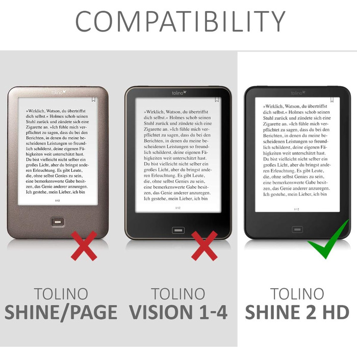 Чохол-книжка kwmobile для Tolino Shine 2 HD - Чохол для електронного читача з квітковим принтом (підтюльник) білий/чорний