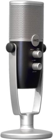 AKG Ara USB-C конденсаторний мікрофон для подкастів, відео, геймінгу та стрімінгу, синьо-сріблястий
