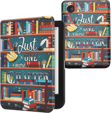 Чохол-книжка kwmobile для Kobo Clara BW/Clara Colour/Tolino Shine (5) / Shine Color - Чохол для електронного читача з мотивом бібліотеки, багатокольоровий